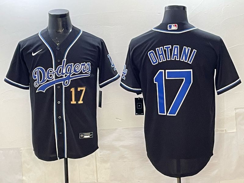 Men 2025 Los Angeles Dodgers #17 Ohtani Black Nike MLB Jersey style 085->buffalo bills->NFL Jersey